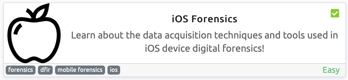 TryHackMe iOS Forensics front banner
